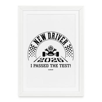New Driver 2026 – I Passed The Test! (Black) - Framed poster (27 × 37 cm) - white - Front