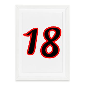 18. 18 ANS. 18e ANNIVERSAIRE. ANNIVERSAIRE 18 ANS. - Affiche encadrée (27 × 37 cm) - blanc - Devant
