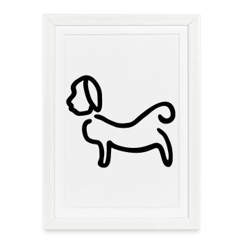 Hund_Silhouette - Framed poster (27 × 37 cm) - white - Front