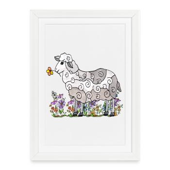 Sheep - Framed poster (27 × 37 cm) - white - Front