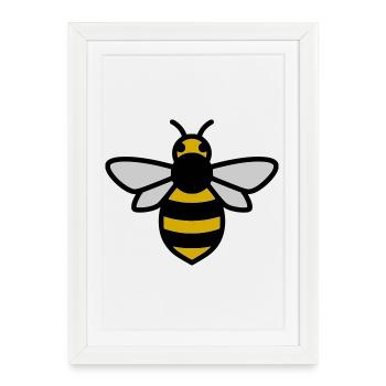Bee Insect Cartoon - Framed poster (27 × 37 cm) - white - Front