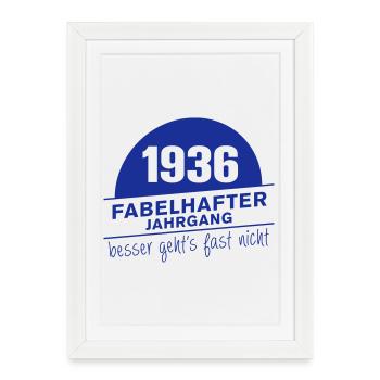 Millésime fabuleux né en 1936 - Affiche encadrée (27 × 37 cm) - blanc - Devant