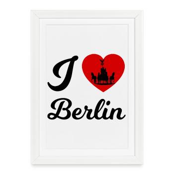 Silhouette du carrosse du cœur de Berlin - Affiche encadrée (27 × 37 cm) - blanc - Devant
