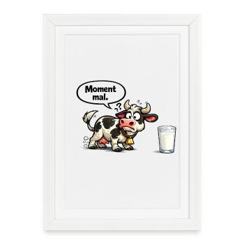 Moment Cow Funny Saying Gift - Framed poster (27 × 37 cm) - white - Front