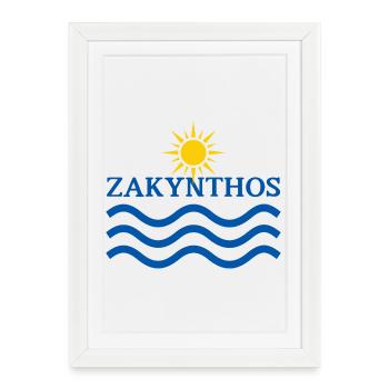 Motif des vagues solaires de Zakynthos - Affiche encadrée (27 × 37 cm) - blanc - Devant