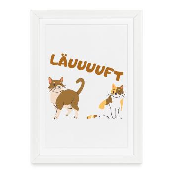 Chat - Affiche encadrée (27 × 37 cm) - blanc - Devant