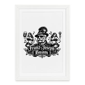 Franz Joseph Buam Logo - Framed poster (27 × 37 cm) - white - Front