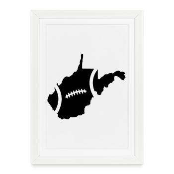 Football West Virginia - Framed poster (27 × 37 cm) - white - Front