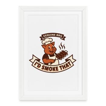 Pig Pitmaster BBQ Rubs and Ribs - Framed poster (27 × 37 cm) - white - Front