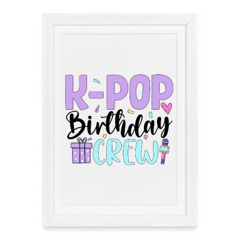 Équipe d’anniversaire K Pop - Affiche encadrée (27 × 37 cm) - blanc - Devant