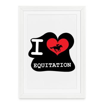 J'aime l'équitation : le logo des passionnés - Affiche encadrée (27 × 37 cm) - blanc - Devant