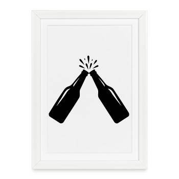Cheers – Beer Bottles Toast - Framed poster (27 × 37 cm) - white - Front