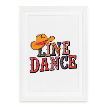 Couleurs de danse en ligne avec chapeau de cowboy - Affiche encadrée (27 × 37 cm) - blanc - Devant