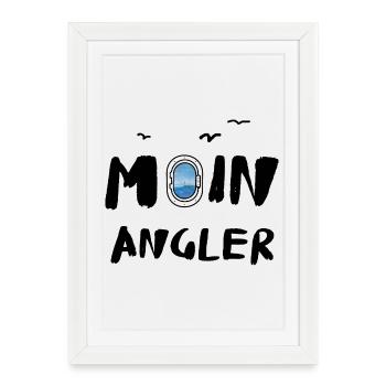 Moin Pêcheur - Affiche encadrée (27 × 37 cm) - blanc - Devant