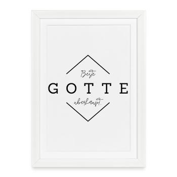 Beste Gotte - Geschenk Patentante, Gotti - Gerahmtes Poster (27 × 37 cm) - Weiß - Vorne