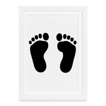 T-shirt Bébé Pieds - Baby Footprint Love - Affiche encadrée (27 × 37 cm) - blanc - Devant