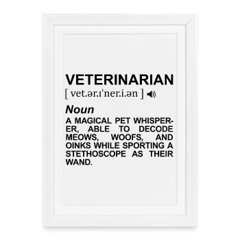Veterinarian Definition - Framed poster (27 × 37 cm) - white - Front