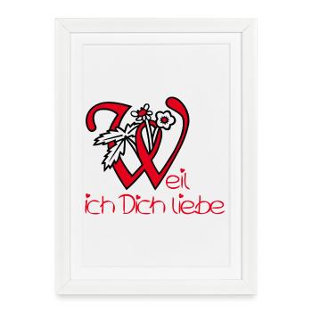 Parce que je t’aime - Affiche encadrée (27 × 37 cm) - blanc - Devant