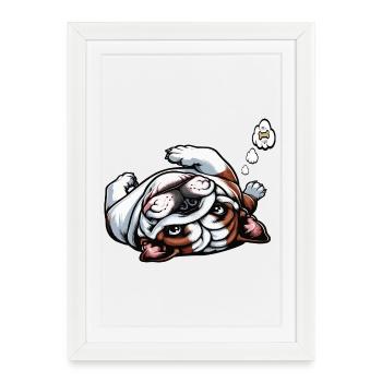 English Bulldog Bully Bully Owner Bullyfan - Framed poster (27 × 37 cm) - white - Front