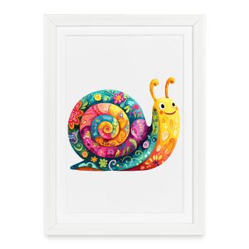 Spirale colorée - Affiche encadrée (27 × 37 cm) - blanc - Devant