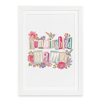 Ruby Throated Hummingbird Mama Mom - Framed poster (27 × 37 cm) - white - Front