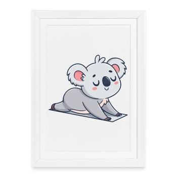 Soft Koala Resting on Carpet - Framed poster (27 × 37 cm) - white - Front