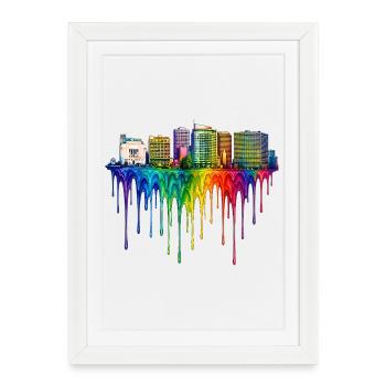 Oakland California Dripping Art - Framed poster (27 × 37 cm) - white - Front
