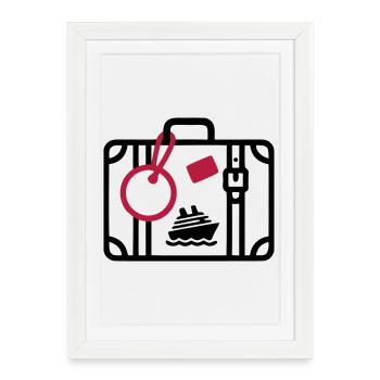 Vacances en croisière de voyage avec valises - Affiche encadrée (27 × 37 cm) - blanc - Devant