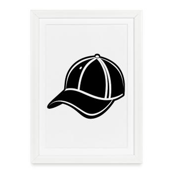 Casquette de baseball - Affiche encadrée (27 × 37 cm) - blanc - Devant