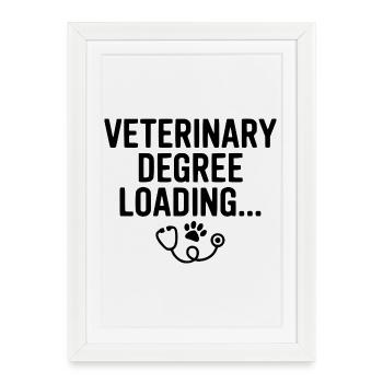Veterinary Degree Loading... - Framed poster (27 × 37 cm) - white - Front