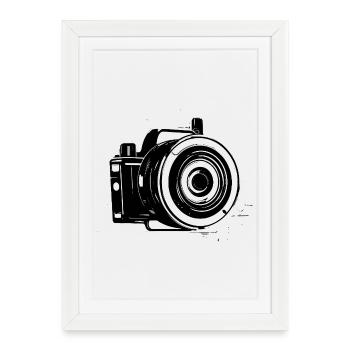 Camera Drawing - Framed poster (27 × 37 cm) - white - Front