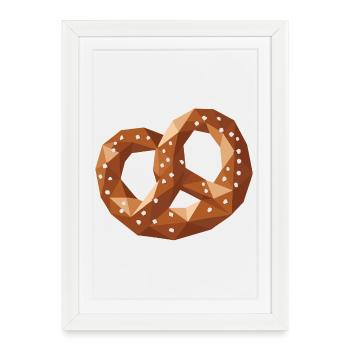 Bretzels géométriques – motif de snack bretzel - Affiche encadrée (27 × 37 cm) - blanc - Devant
