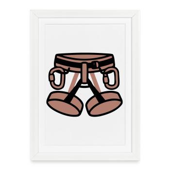 Climbing Harness Mountaineering Climbing Climbing Hall - Framed poster (27 × 37 cm) - white - Front