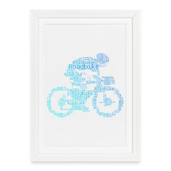 Idée cadeau pour un vélo de route avec vélo de route - Affiche encadrée (27 × 37 cm) - blanc - Devant