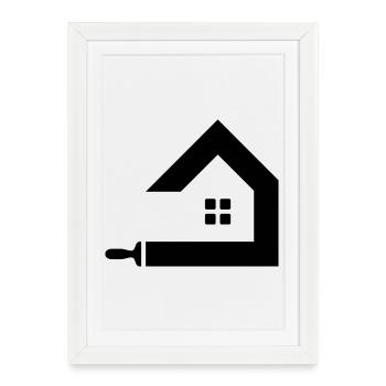 Motif du pinceau de la maison des peintres - Affiche encadrée (27 × 37 cm) - blanc - Devant