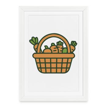 Icône du Jardin de Panier de Légumes - Affiche encadrée (27 × 37 cm) - blanc - Devant