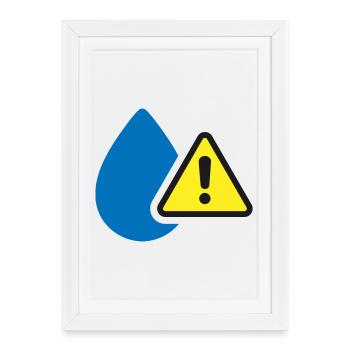 Water Leak Warning Solid Icon Moisture Symbol - Framed poster (27 × 37 cm) - white - Front