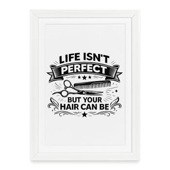 Cadeau drôle de coiffeuse pour une coiffeuse - Affiche encadrée (27 × 37 cm) - blanc - Devant