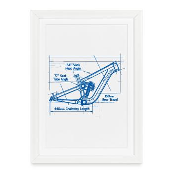 Plan VTT : Technologie de châssis intégrales - Affiche encadrée (27 × 37 cm) - blanc - Devant