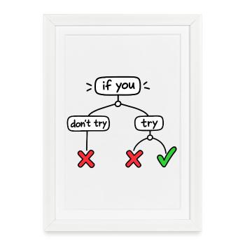 Humor lover, logical, decision-making, funny - Framed poster (27 × 37 cm) - white - Front