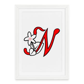 Lettre N - Affiche encadrée (27 × 37 cm) - blanc - Devant