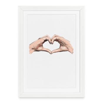 Hands heart - Affiche encadrée (27 × 37 cm) - blanc - Devant
