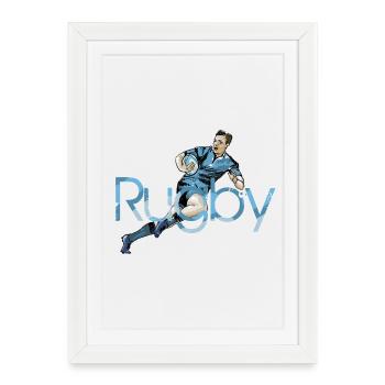 Rugby - Affiche encadrée (27 × 37 cm) - blanc - Devant