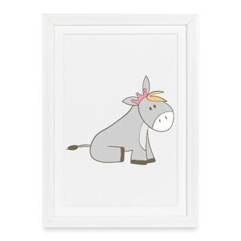 Royal donkey with crown - Framed poster (27 × 37 cm) - white - Front