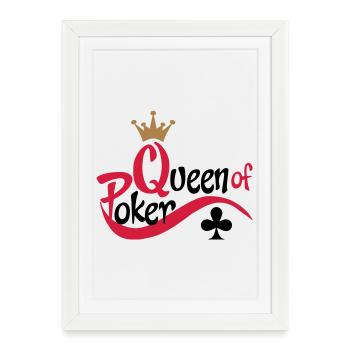 poker queen - Affiche encadrée (27 × 37 cm) - blanc - Devant