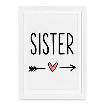 Sister Heart Arrow Dear Friend Gift - Framed poster (27 × 37 cm) - white - Front