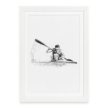 Kayak - Affiche encadrée (27 × 37 cm) - blanc - Devant