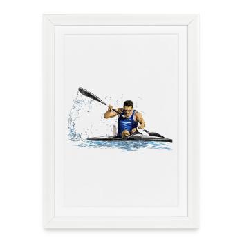 Kayak - Affiche encadrée (27 × 37 cm) - blanc - Devant