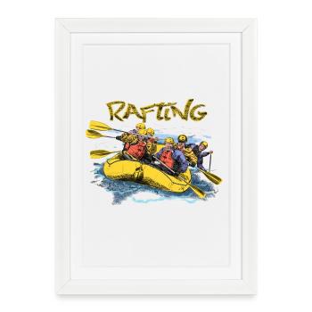 Rafting - Affiche encadrée (27 × 37 cm) - blanc - Devant