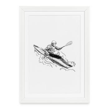 Kayak - Affiche encadrée (27 × 37 cm) - blanc - Devant